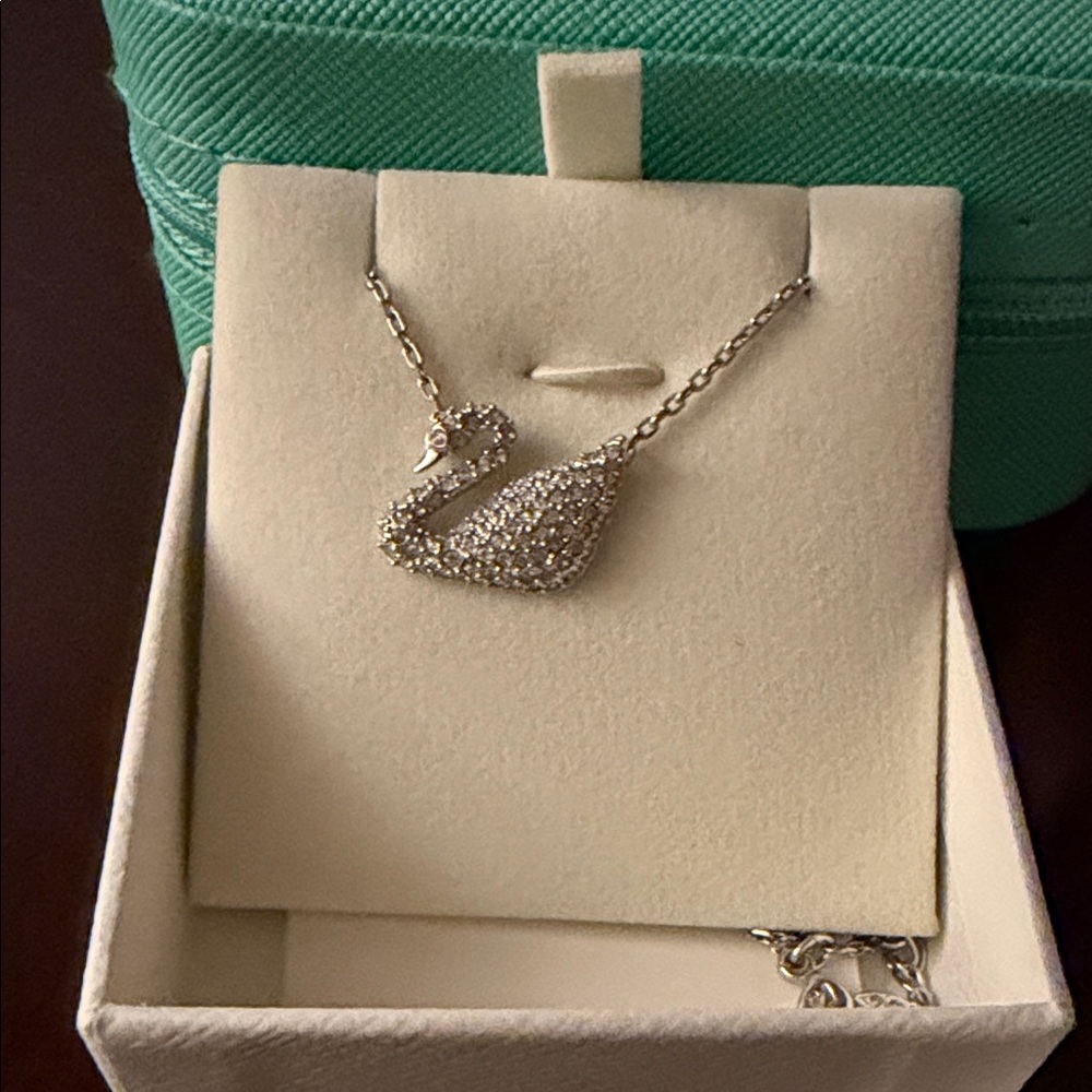 Swarovski Silver Crystal Swan Necklace
